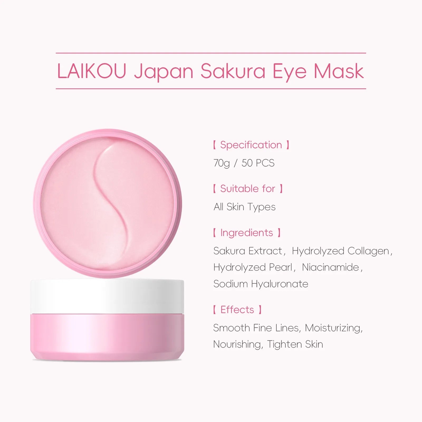 24pcs Sakura Skin Care Set Eye & Lip Masks Serum Nud Masks Cleanser Toner Essence Cream Moisturizing Smoothing Nourishing Beauty