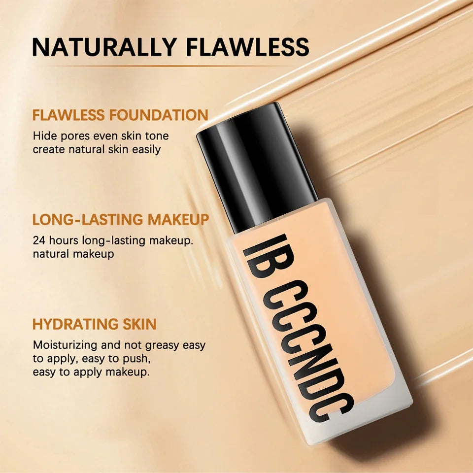 30ml Flawless Foundation Full Coverage Liquid Concealer Foundation For Light Dark Skin Tone Cover Pore Acne Makeup Waterproof